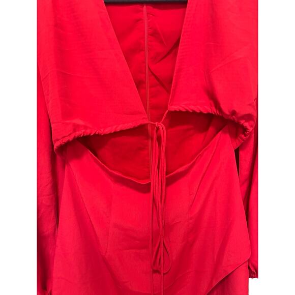 Revolve Superdown Selene Red Cutout Mini Dress Long Sleeve Party Dress XS - Picture 3 of 7